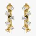 0.60 Carat Pear Shape Lab Grown Diamond half Hoop Earrings