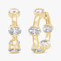 Oval Shape 1.85 Carat Lab Grown Diamond Hoop Earrings
