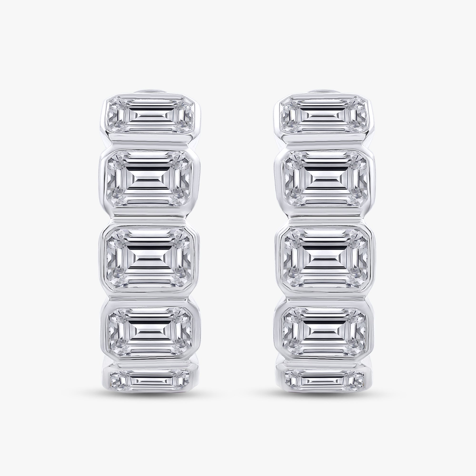 Emerald Shape 2.00 Carat Lab Grown Diamond Hoop Earrings