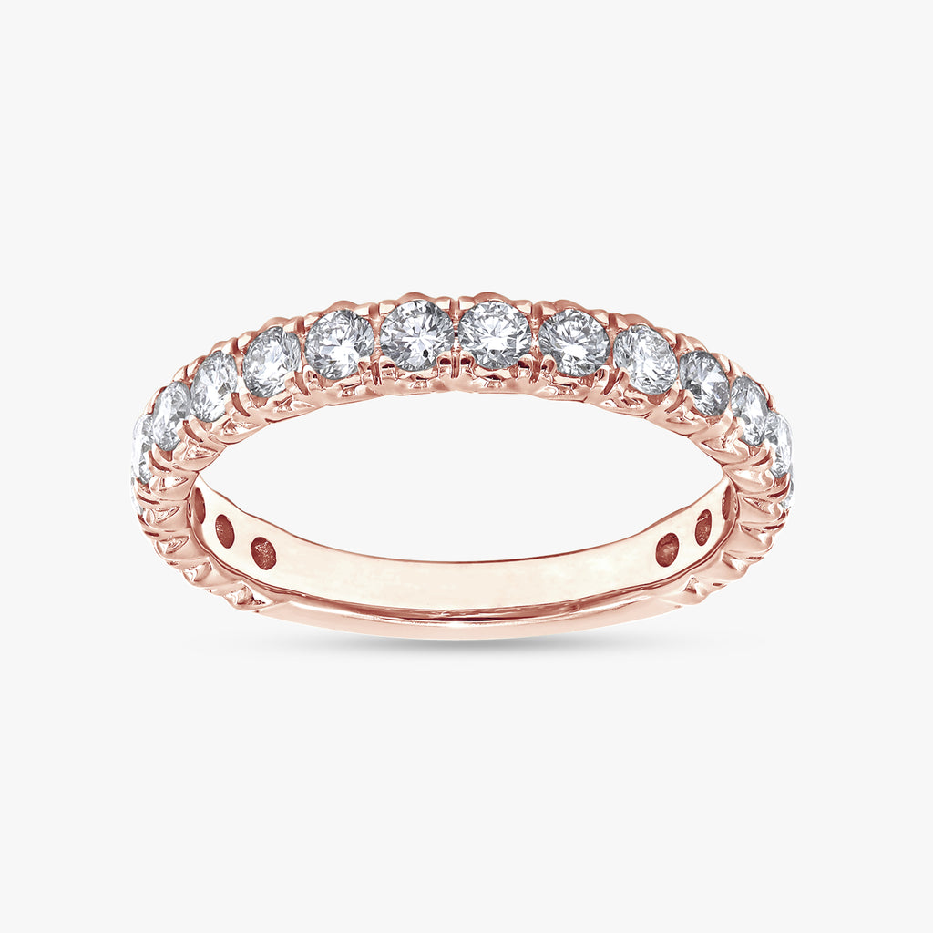 0.90 Carat Round Cut Lab Grown Diamond Half Eternity Engagement Ring