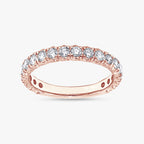 0.90 Carat Round Cut Lab Grown Diamond Half Eternity Engagement Ring