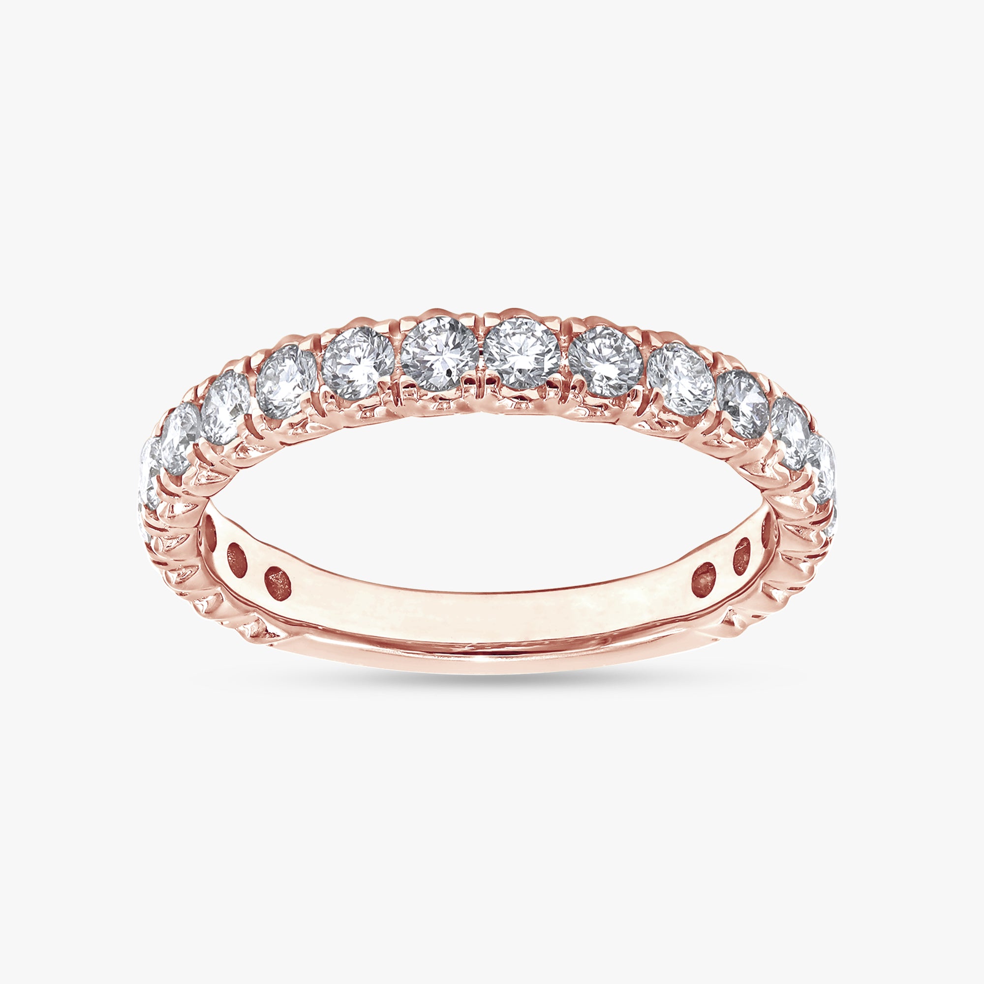 0.90 Carat Round Cut Lab Grown Diamond Half Eternity Engagement Ring