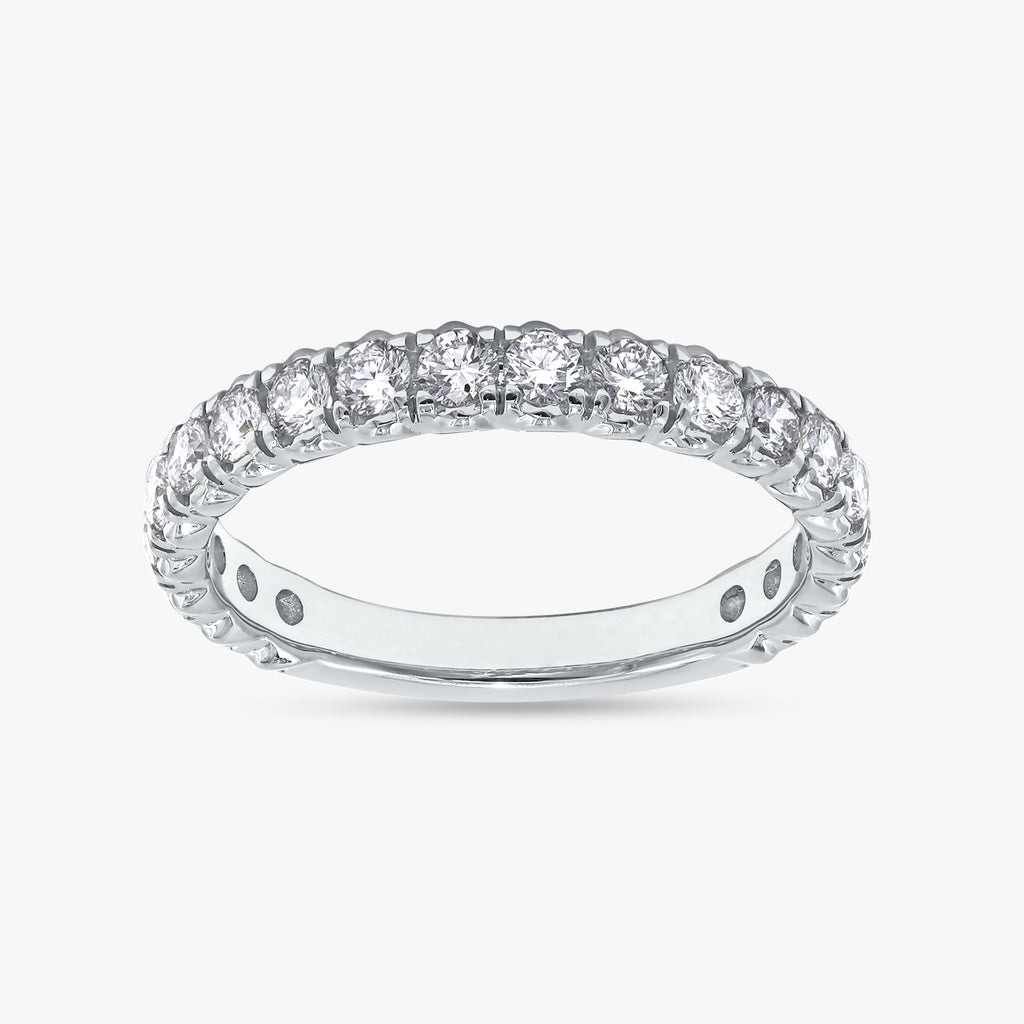 0.90 Carat Round Cut Lab Grown Diamond Half Eternity Engagement Ring
