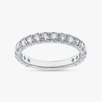 0.90 Carat Round Cut Lab Grown Diamond Half Eternity Engagement Ring