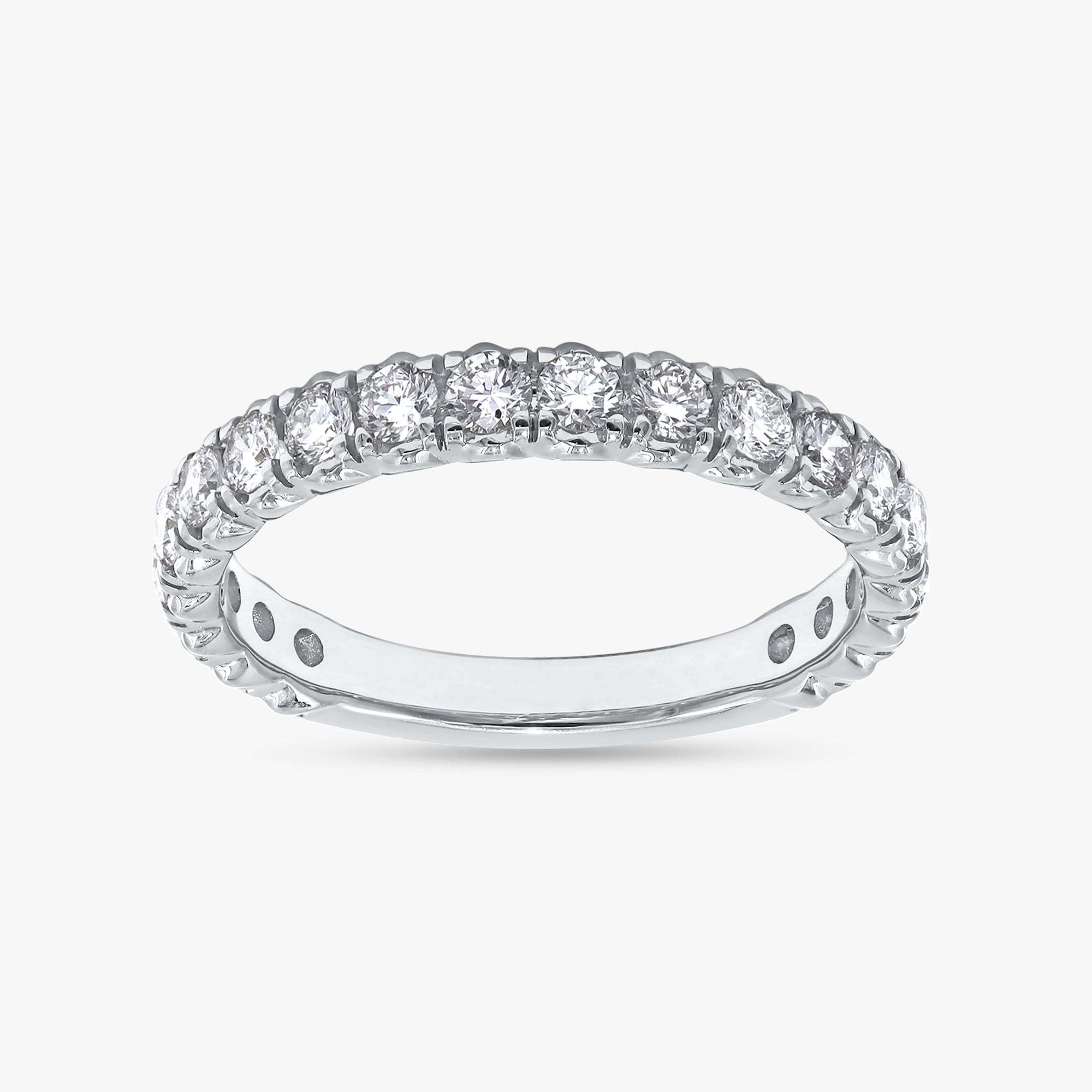 0.90 Carat Round Cut Lab Grown Diamond Half Eternity Engagement Ring