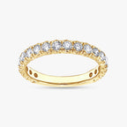 0.90 Carat Round Cut Lab Grown Diamond Half Eternity Engagement Ring