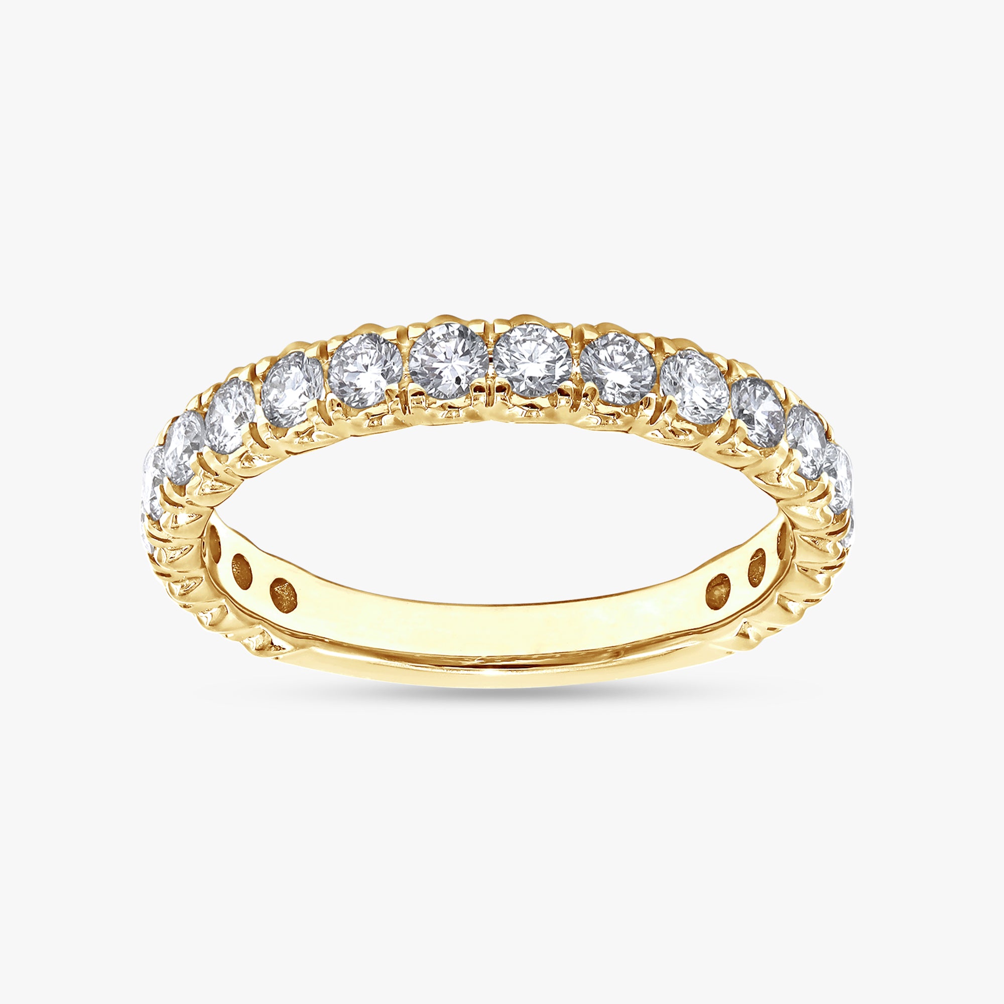 0.90 Carat Round Cut Lab Grown Diamond Half Eternity Engagement Ring