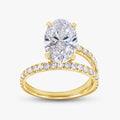 Oval and Round 3.55 Carat Lab Grown Diamond Bypass Rings