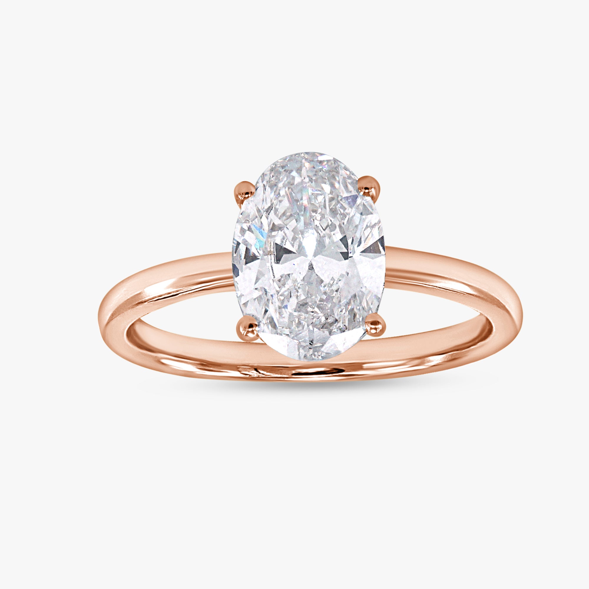 2.00 Carat Oval Cut Lab Grown Diamond Solitaire Engagement Ring