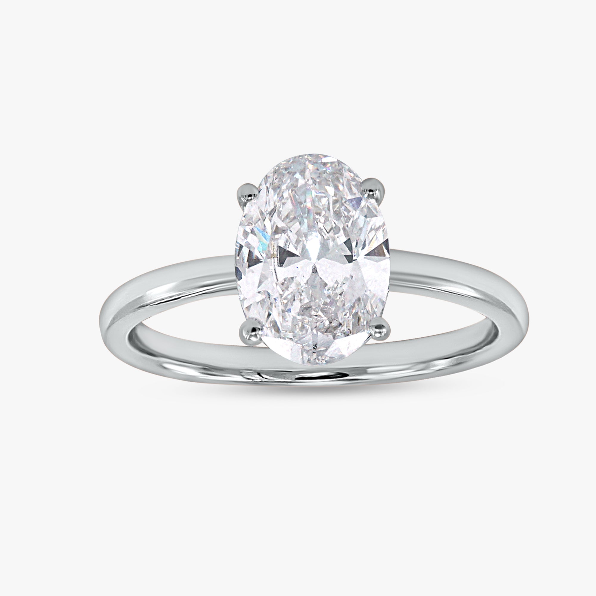 2.00 Carat Oval Cut Lab Grown Diamond Solitaire Engagement Ring