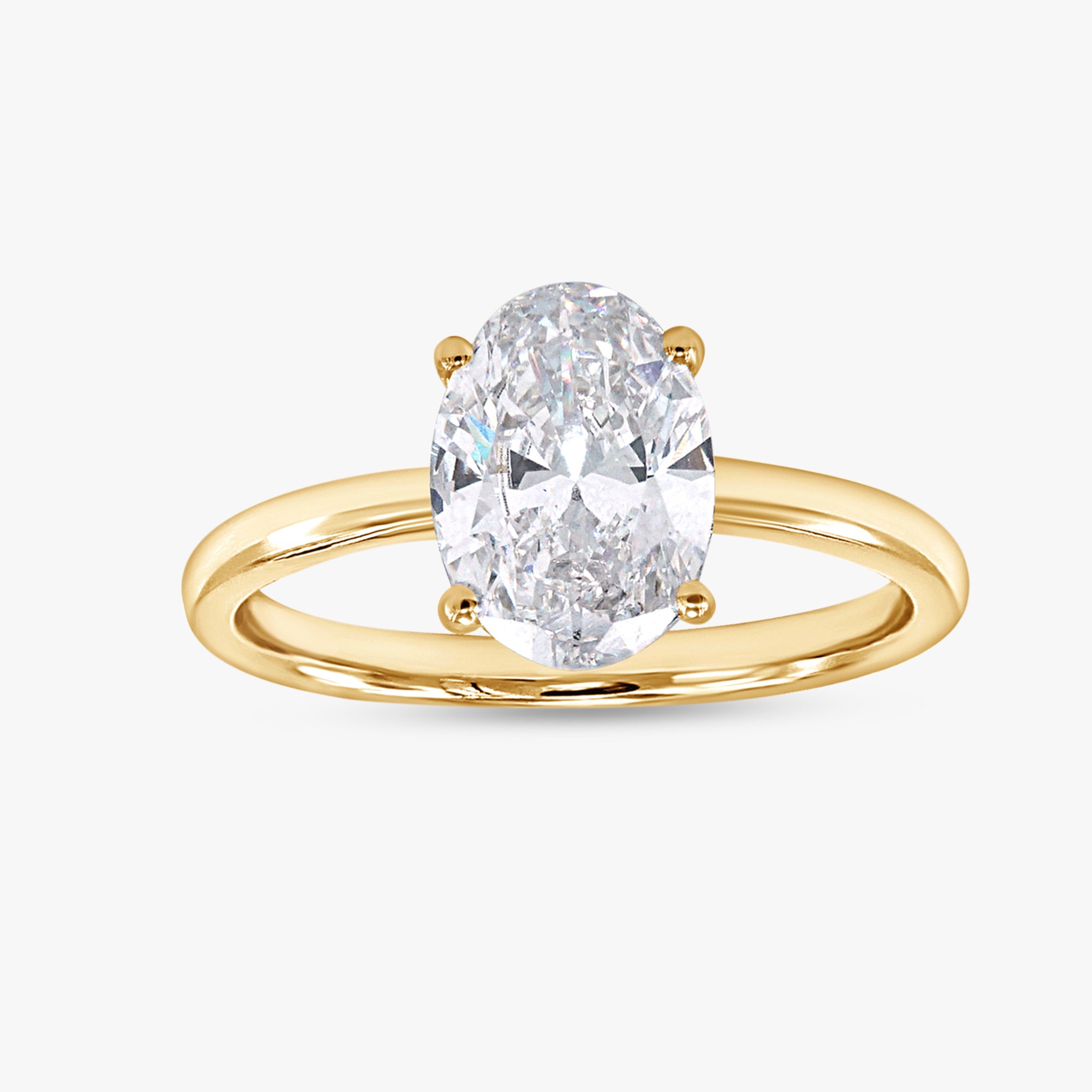 2.00 Carat Oval Cut Lab Grown Diamond Solitaire Engagement Ring