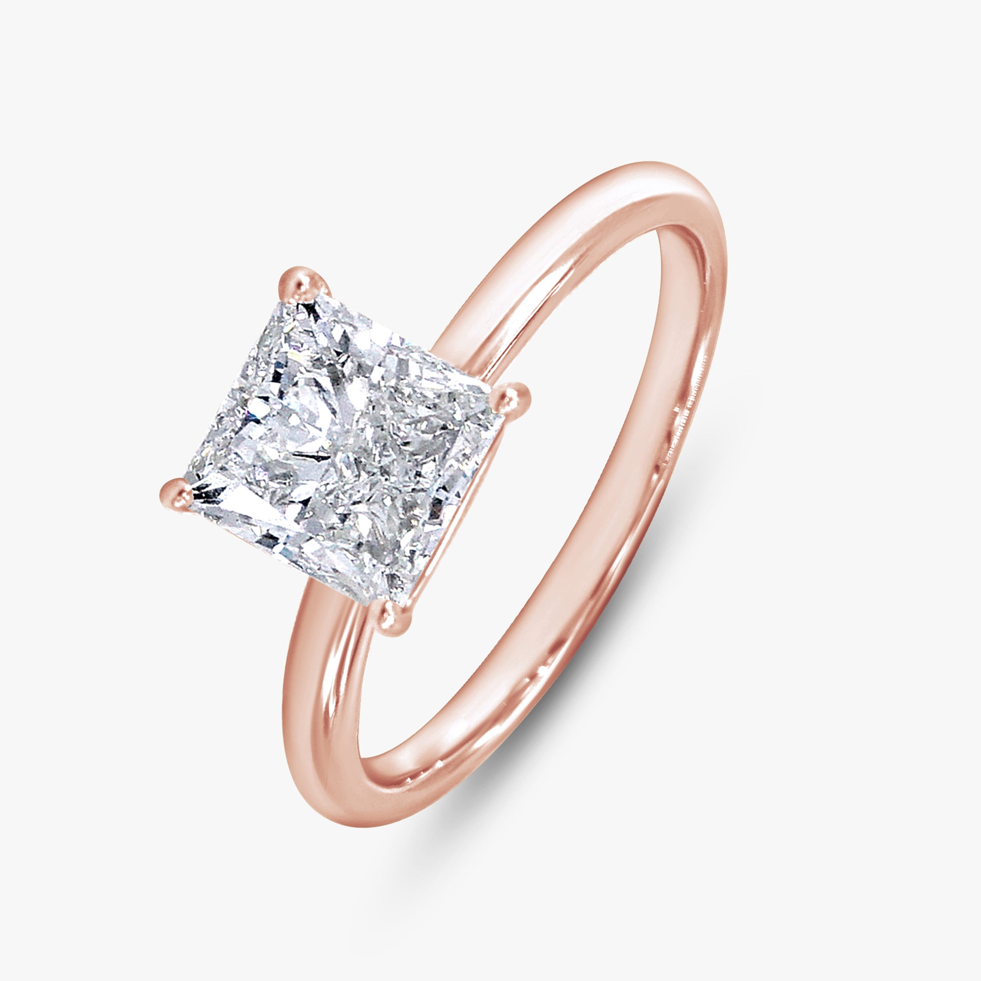 2.00 Carat Princess Cut Lab Grown Diamond Solitaire Ring