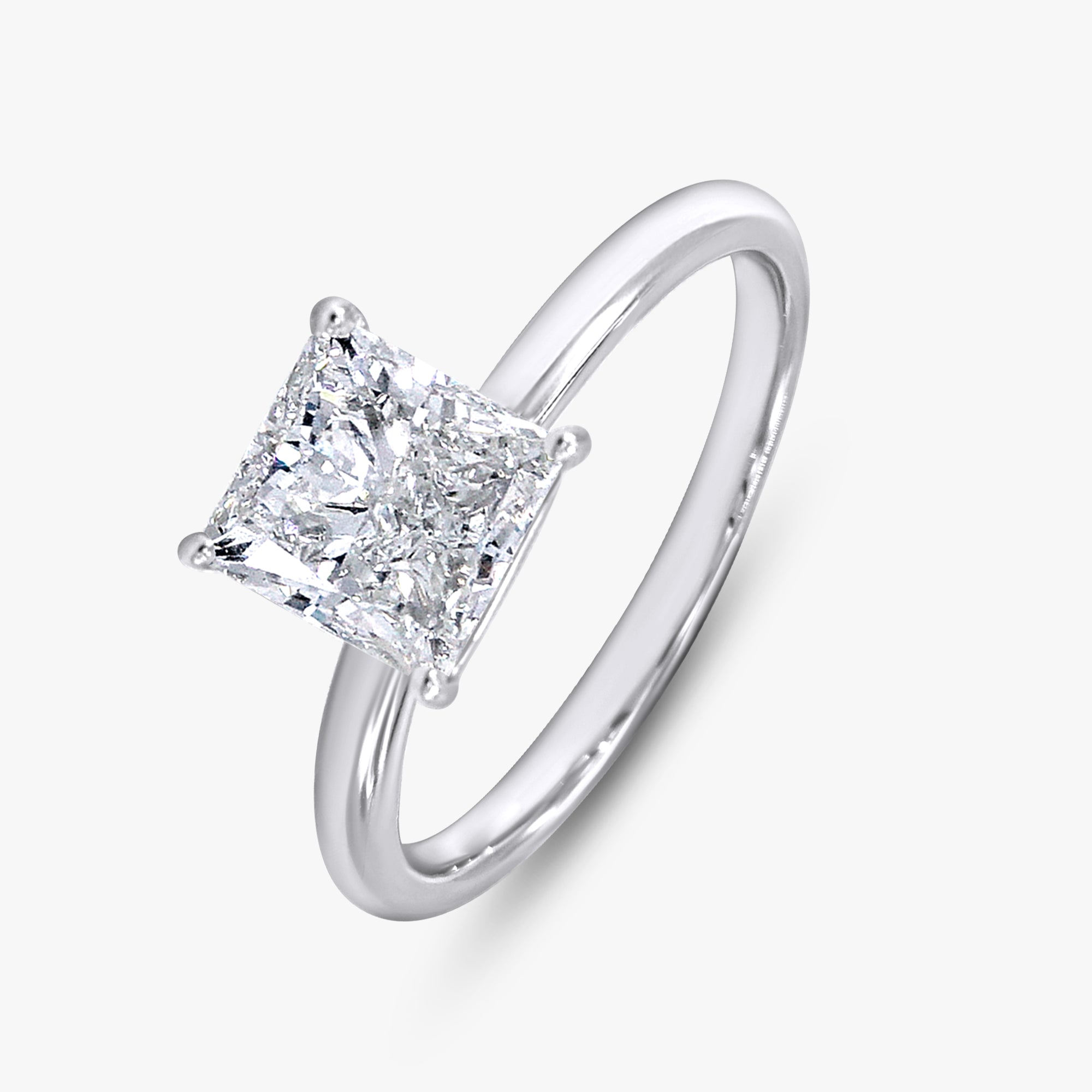 2.00 Carat Princess Cut Lab Grown Diamond Solitaire Ring