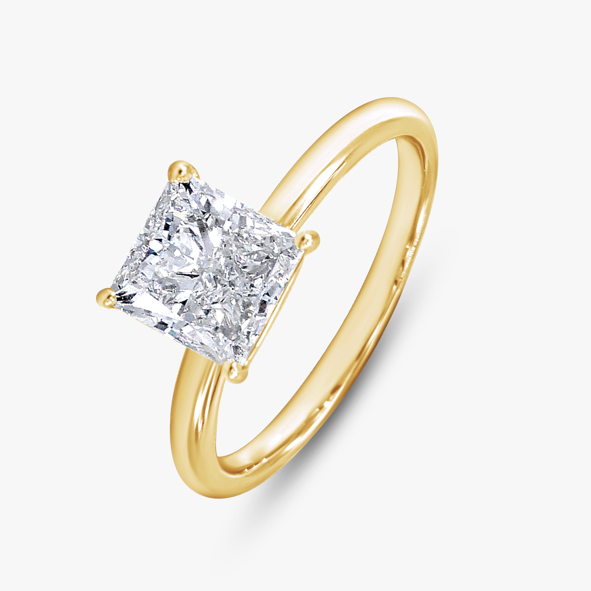 2.00 Carat Princess Cut Lab Grown Diamond Solitaire Ring