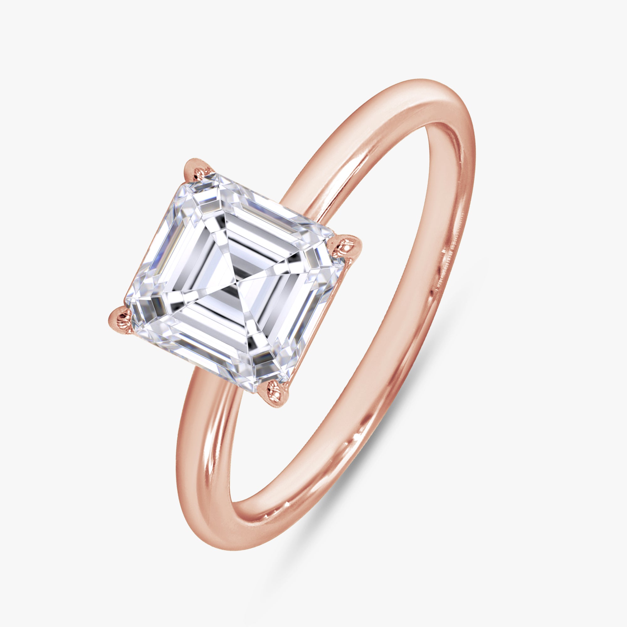 2.25 Carat Asscher Cut Lab Grown Diamond Solitaire Ring