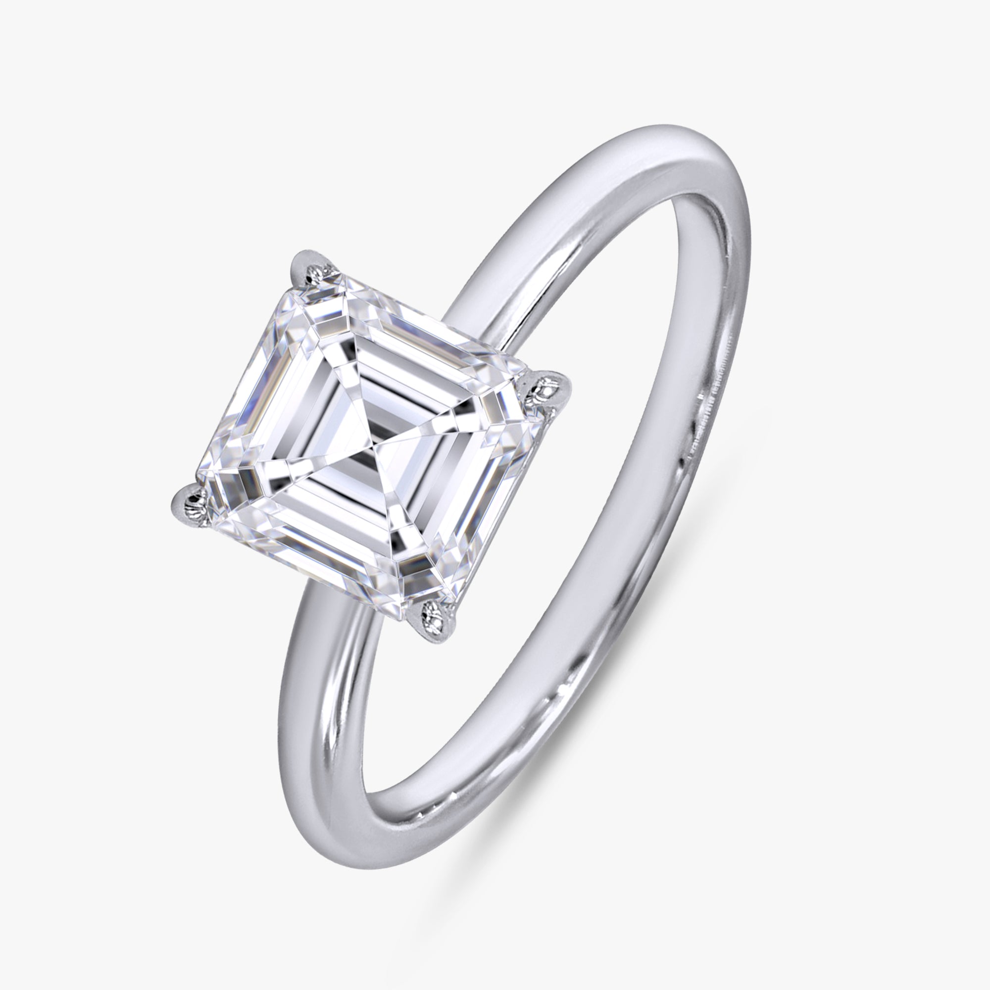 2.25 Carat Asscher Cut Lab Grown Diamond Solitaire Ring