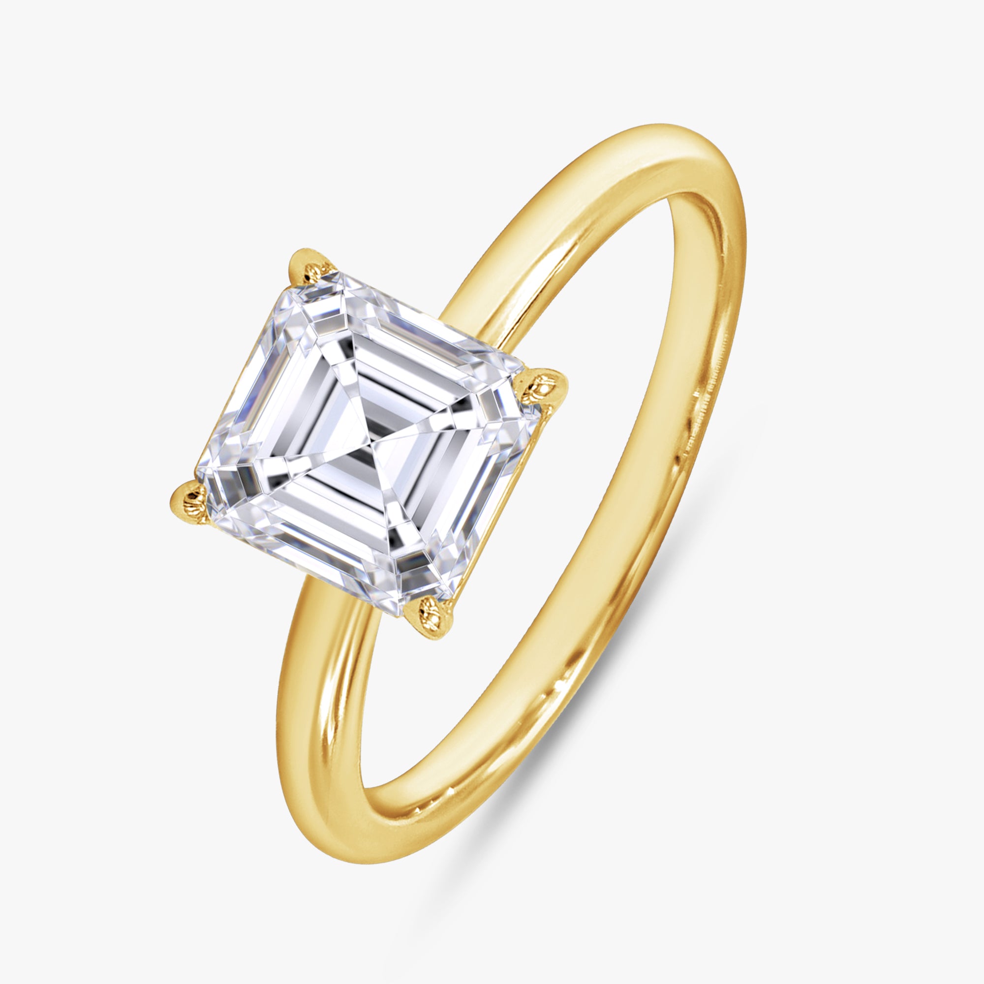 2.25 Carat Asscher Cut Lab Grown Diamond Solitaire Ring