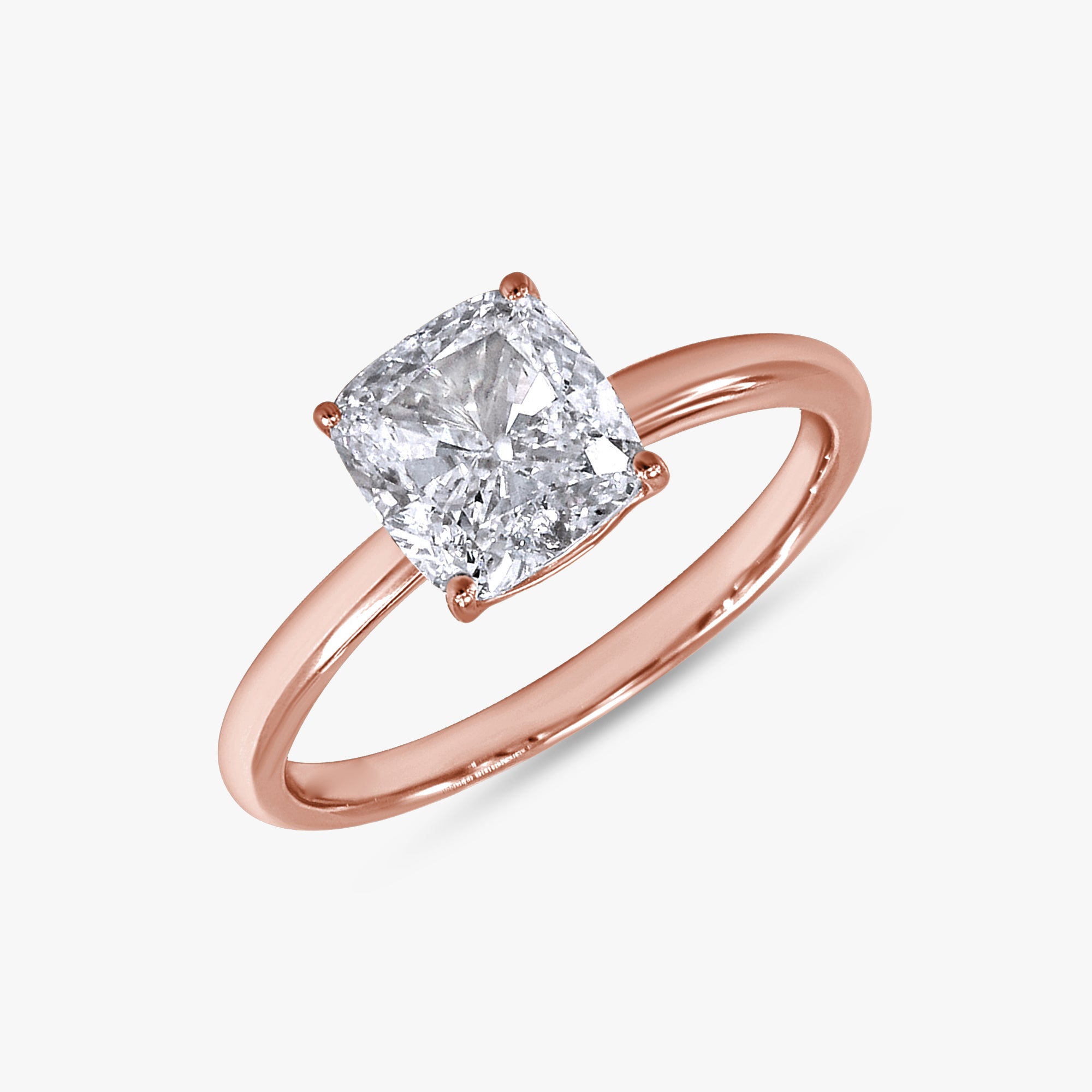 2.00 Carat Cushion Cut Lab Grown Diamond Solitaire Ring