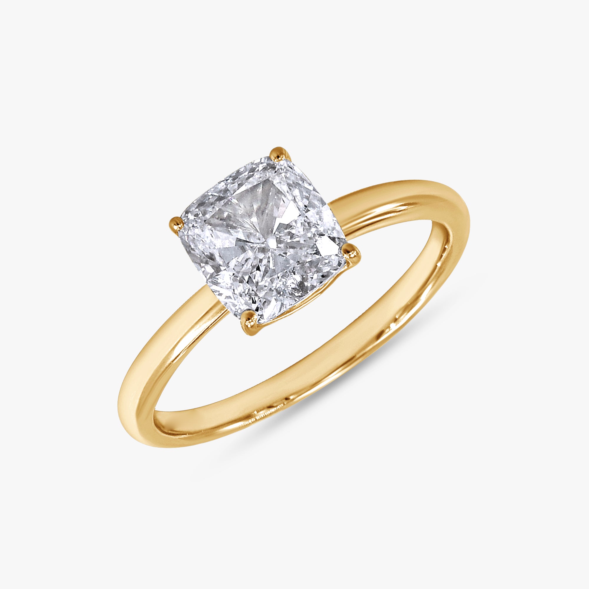 2.00 Carat Cushion Cut Lab Grown Diamond Solitaire Ring