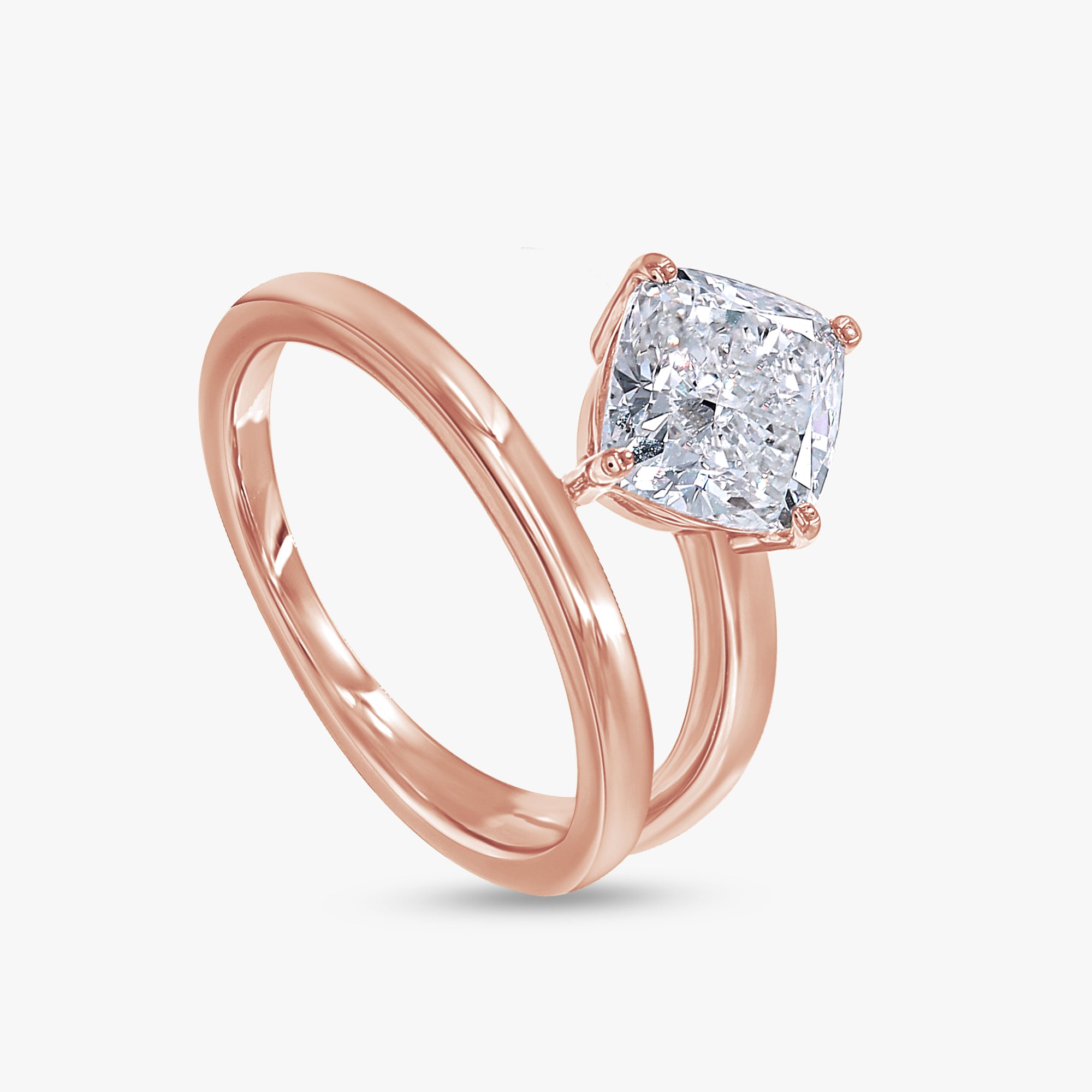 Cushion Shape 2.20 Carat Lab Grown Diamond Solitaire Rings