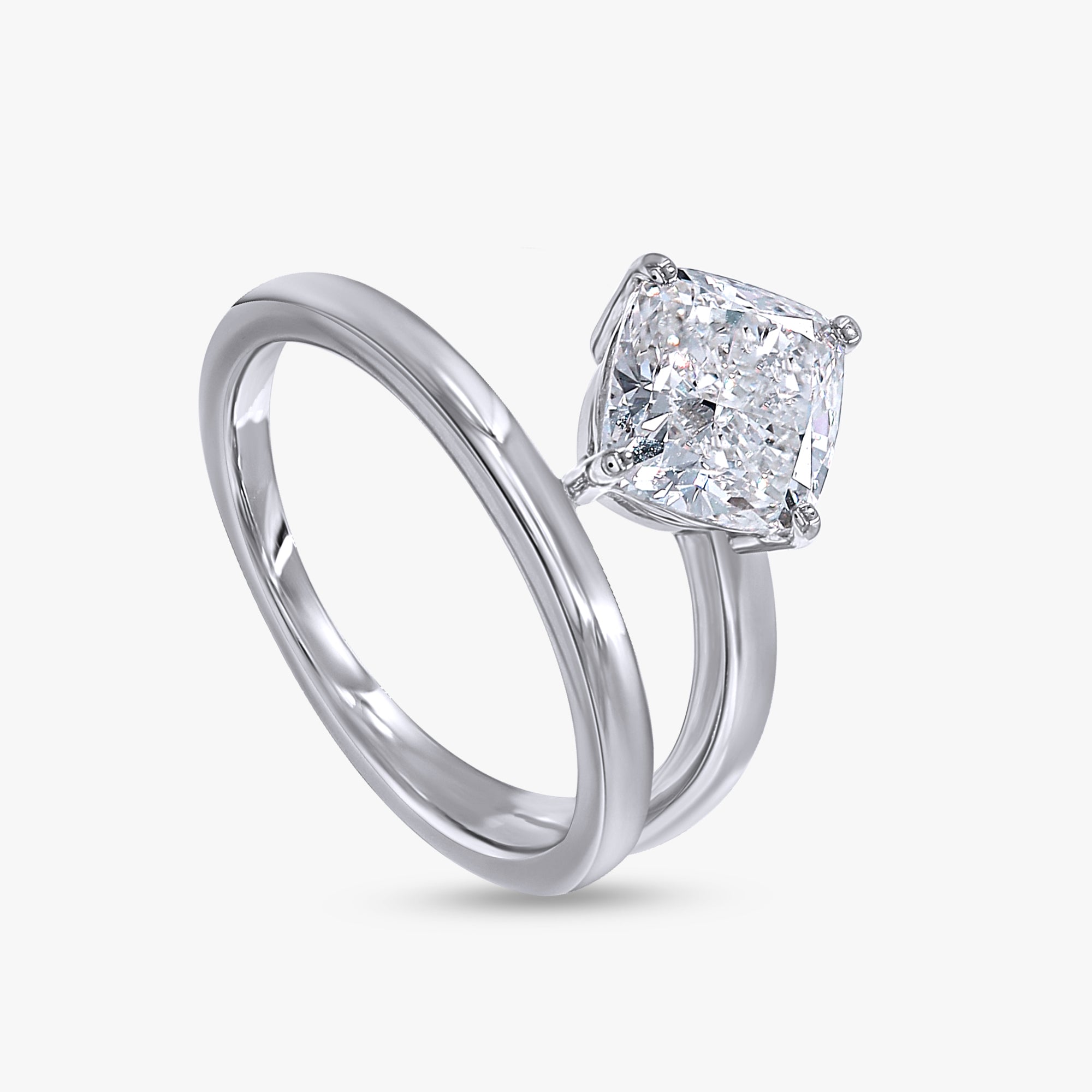 Cushion Shape 2.20 Carat Lab Grown Diamond Solitaire Rings