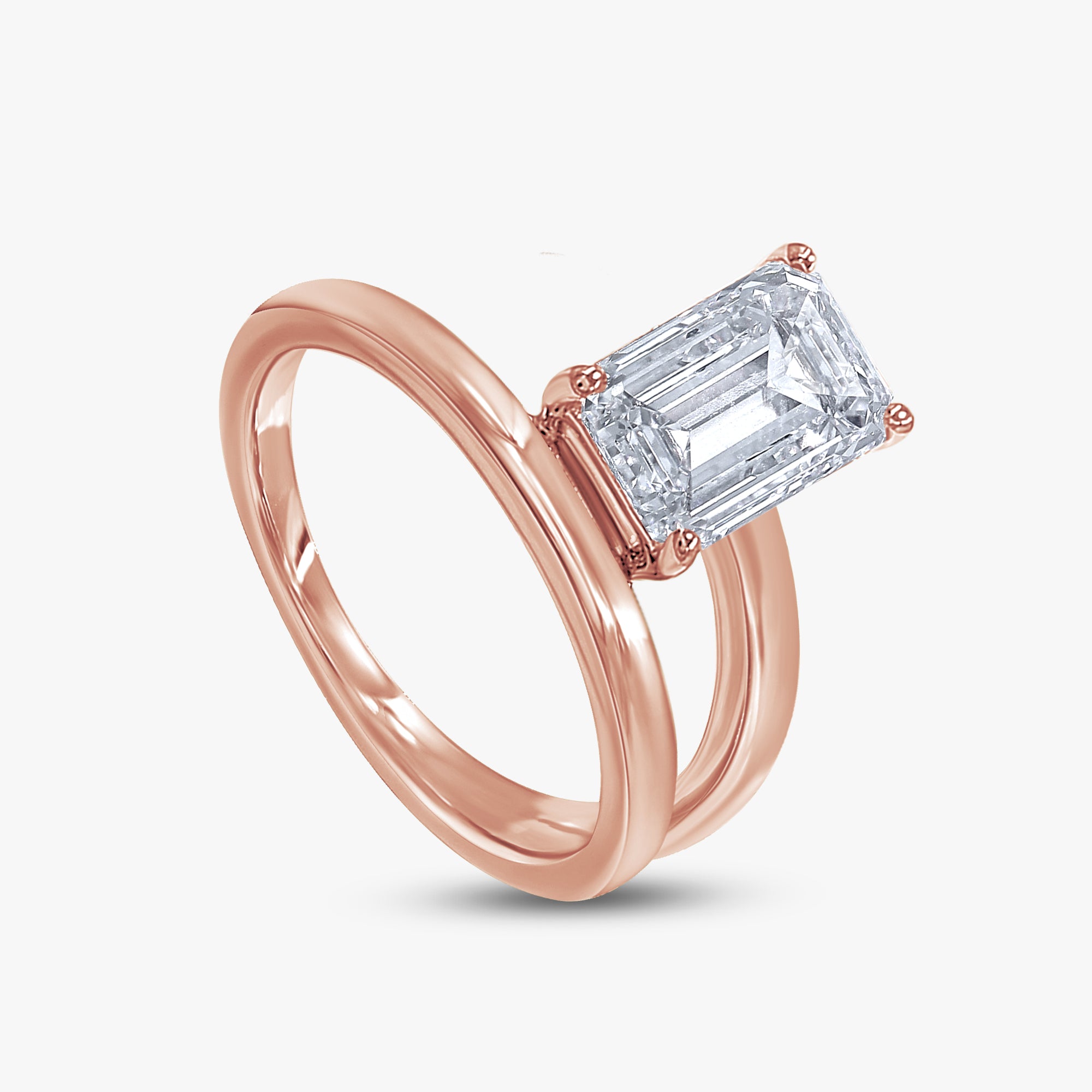 Radiant Shape 2.10 Carat Lab Grown Diamond Solitaire Rings