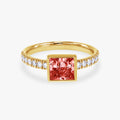 Princess and Round Shape 1.70 Carat Lab Grown Diamond Halo Engagement Rings