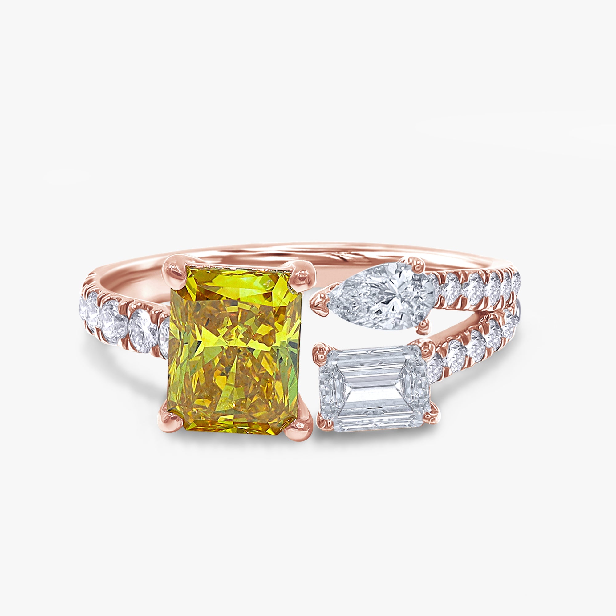 2.00 Carat Lab Grown Diamond Adjustable Toi et Moi Ring