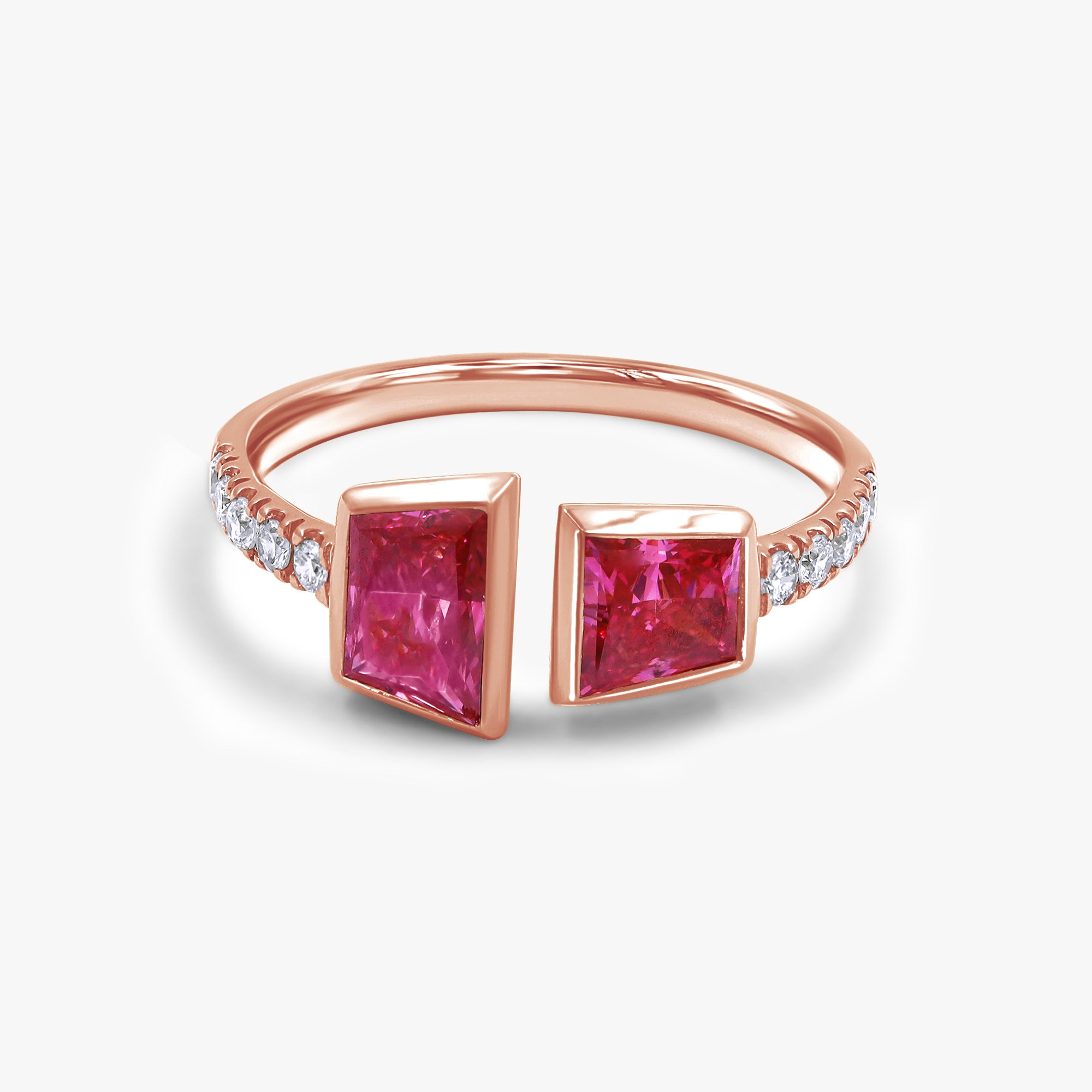 1.55 Carat Lab Grown Diamond Adjustable Toi et Moi Engagement Ring