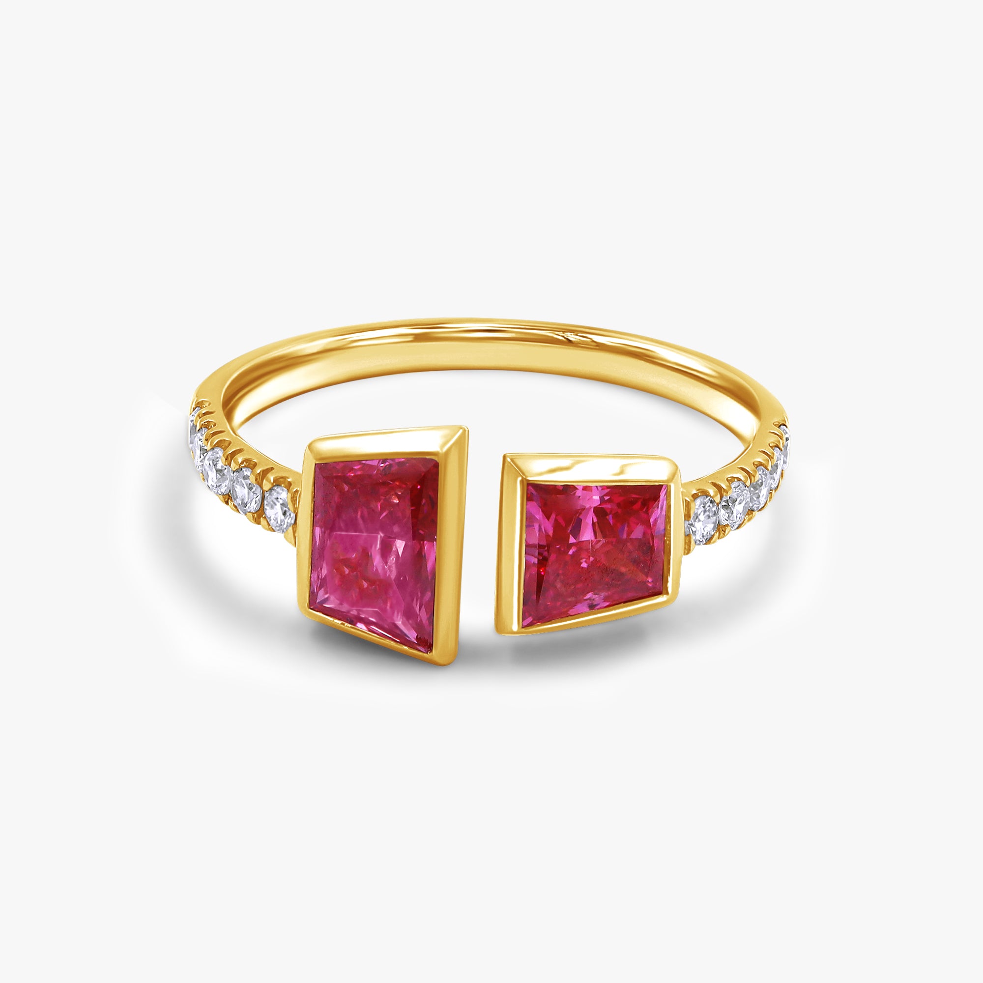 1.55 Carat Lab Grown Diamond Adjustable Toi et Moi Engagement Ring