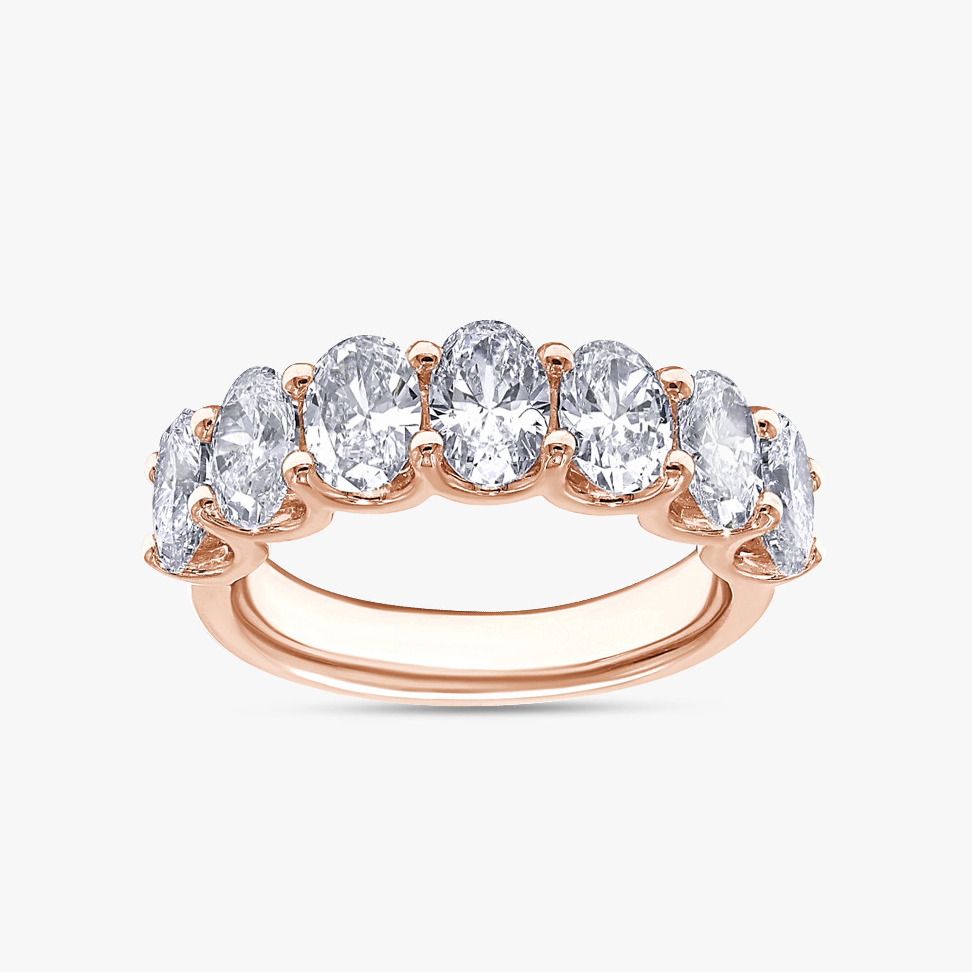3.15 Carat Oval Cut Lab Grown Diamond 7-Stone Engagement Ring