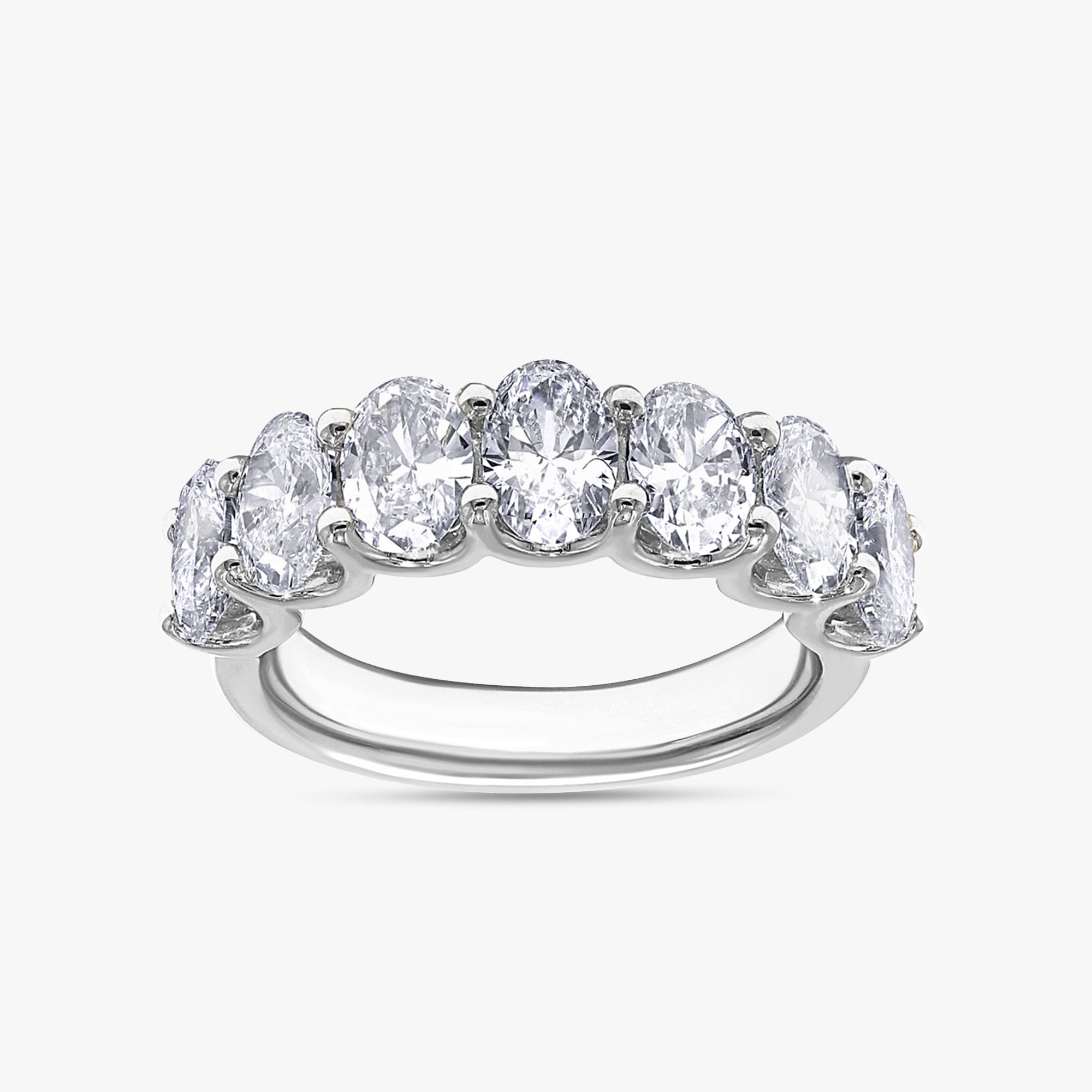3.15 Carat Oval Cut Lab Grown Diamond 7-Stone Engagement Ring