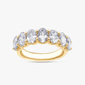 3.15 Carat Oval Cut Lab Grown Diamond 7-Stone Engagement Ring