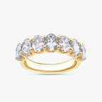 3.15 Carat Oval Cut Lab Grown Diamond 7-Stone Engagement Ring