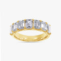 2.90 Carat Emerald Cut Lab Grown Diamond 7-Stone Engagement Ring