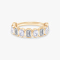 2.00 CTW Emerald and Oval Cut Lab Grown Diamond Half Eternity Ring