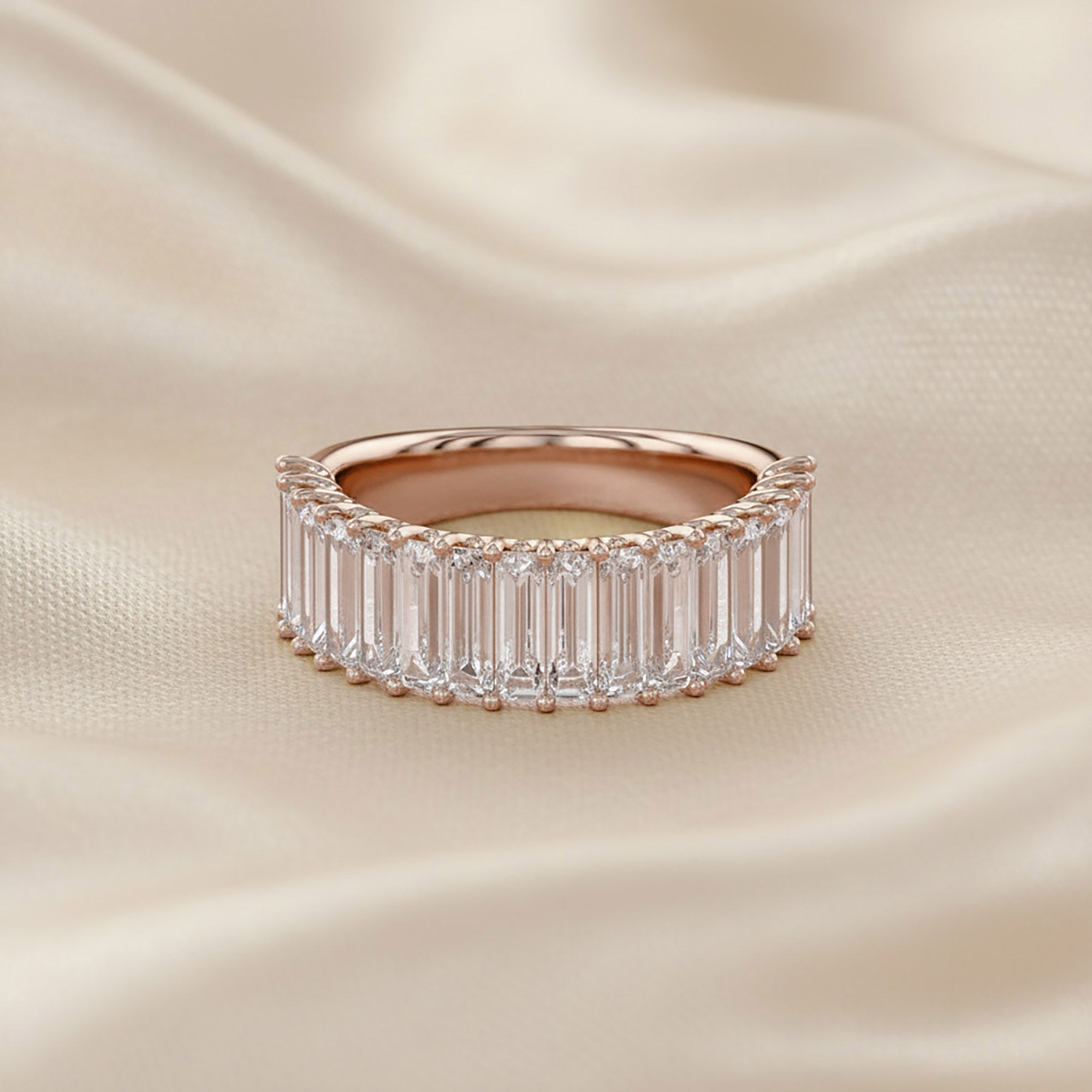 Baguette Shape 2.65 Carat Lab Grown Diamond Engagement Ring