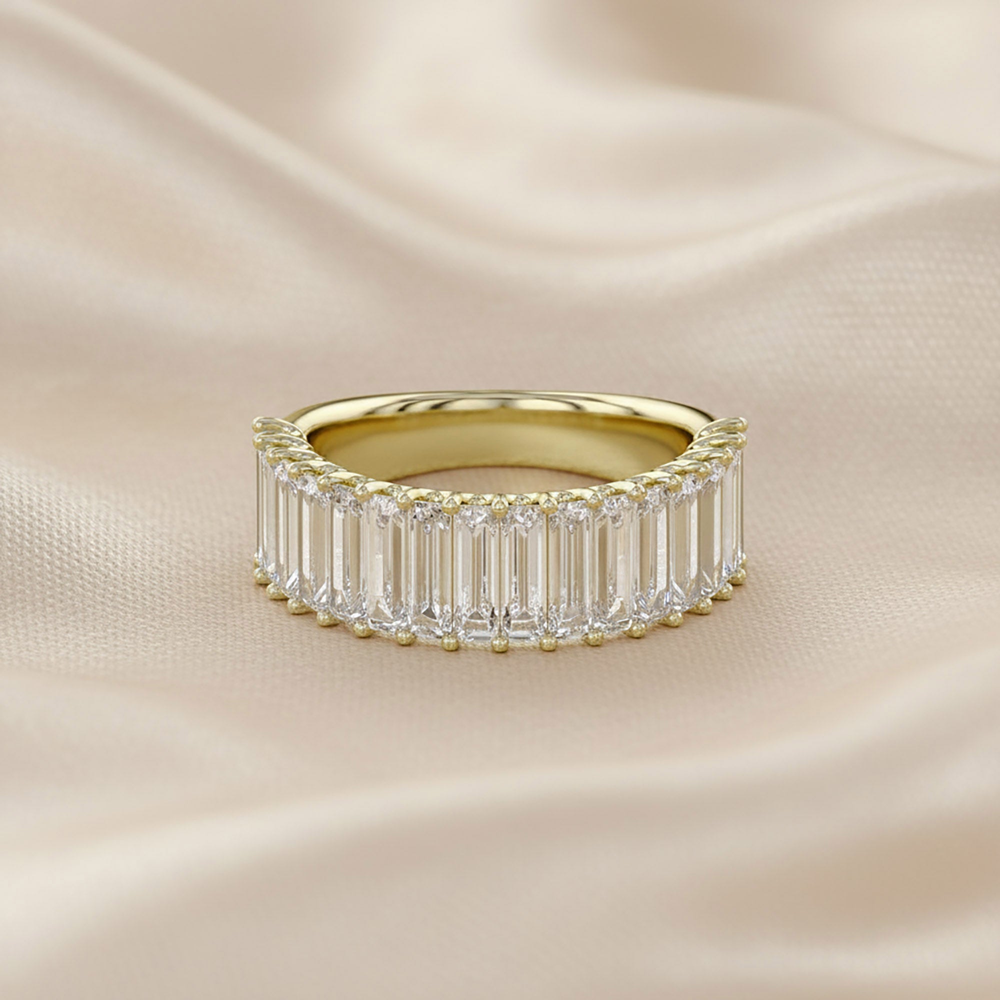 Baguette Shape 2.65 Carat Lab Grown Diamond Engagement Ring