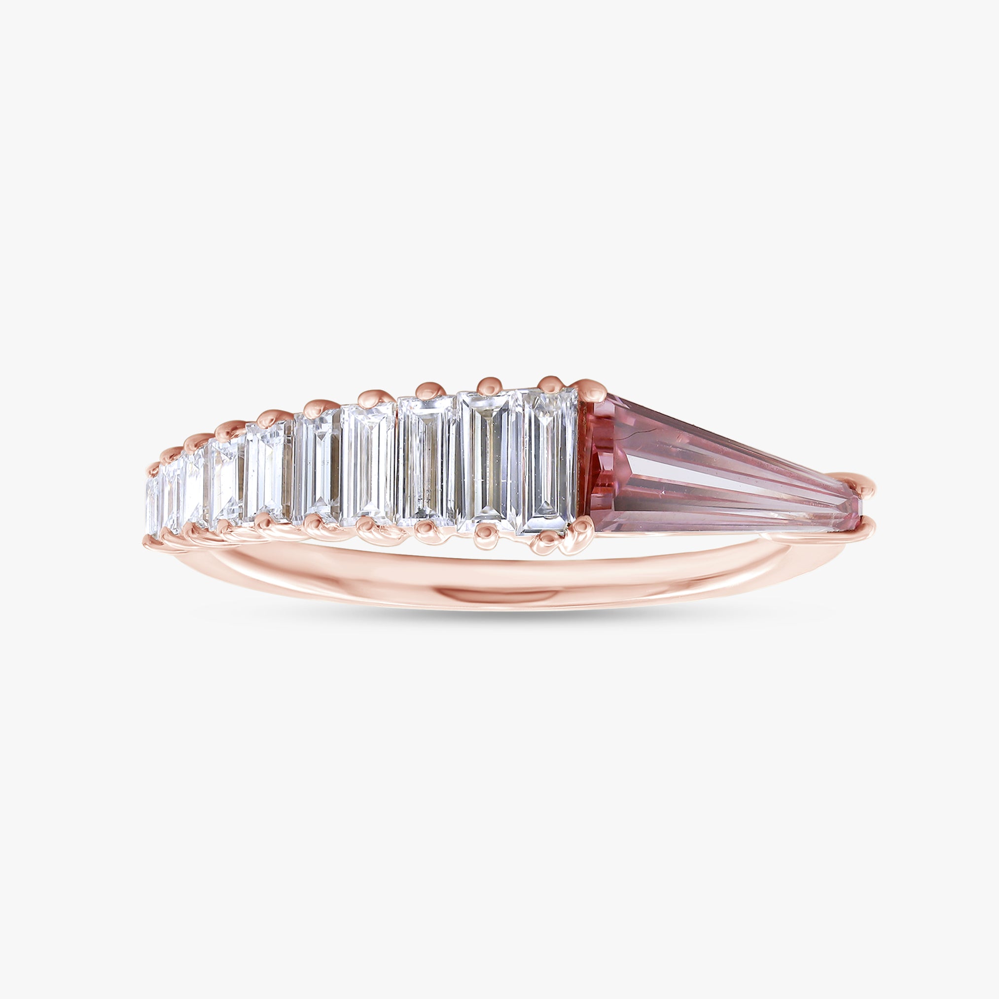 Baguette and Tapered Baguette Shape 1.00 Carat Lab grown Diamond Engagement Ring