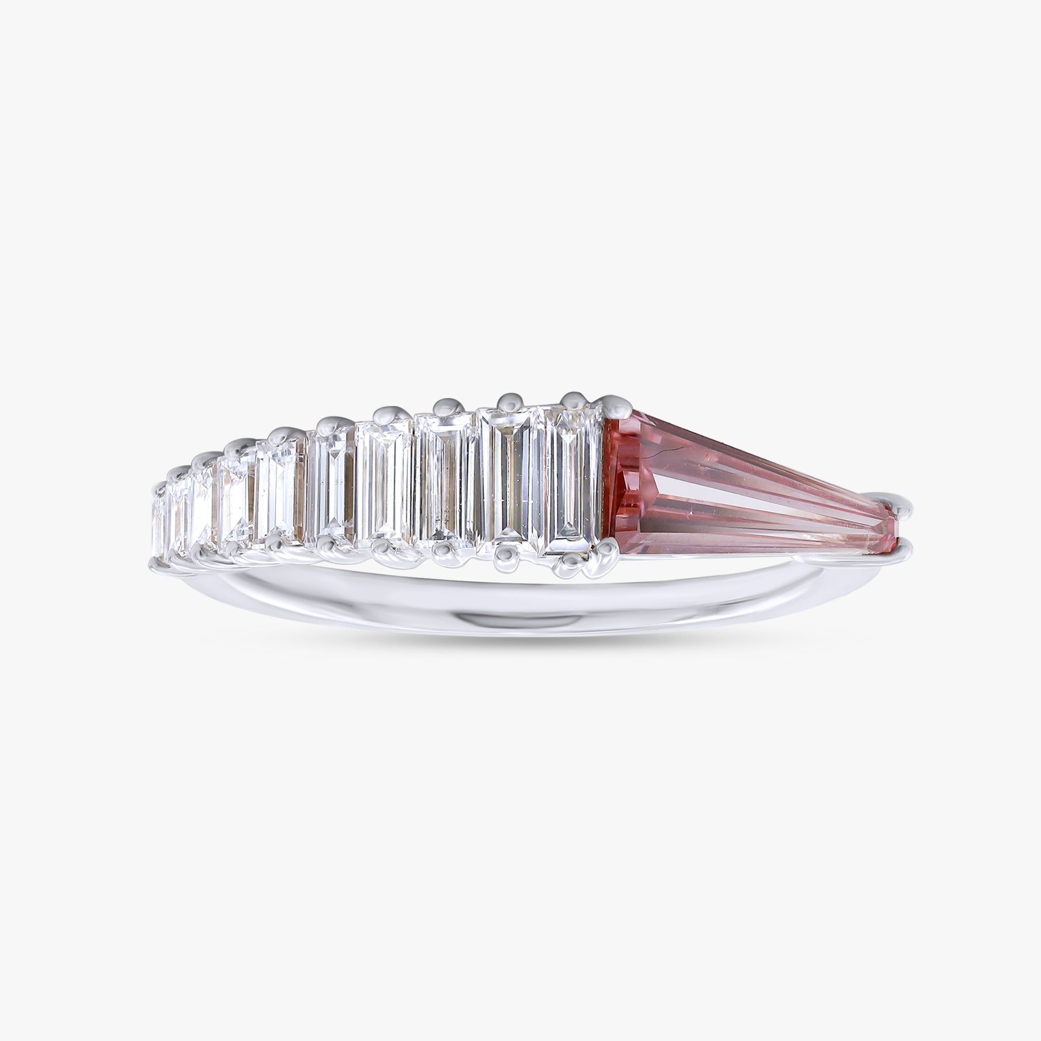Baguette and Tapered Baguette Shape 1.00 Carat Lab grown Diamond Engagement Ring