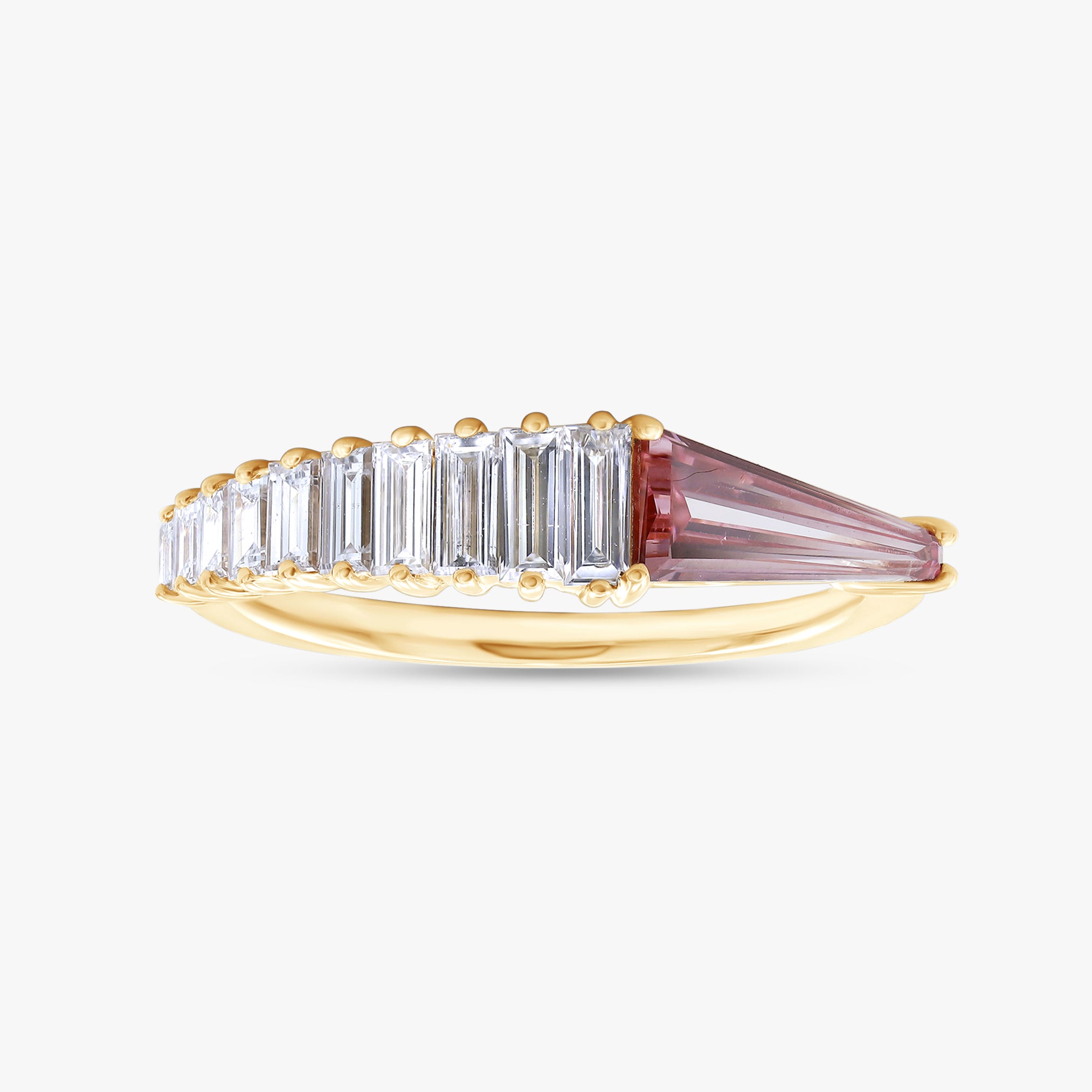 Baguette and Tapered Baguette Shape 1.00 Carat Lab grown Diamond Engagement Ring
