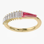 Baguette and Tapered Baguette Shape 1.00 Carat Lab grown Diamond Engagement Ring