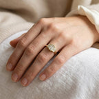 1.20 CTW Baguette Shape Lab grown Diamond Three Stone Bezel Set Ring