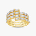 2.35 Carat Baguette Lab Grown Diamond Statement Swirl Ring