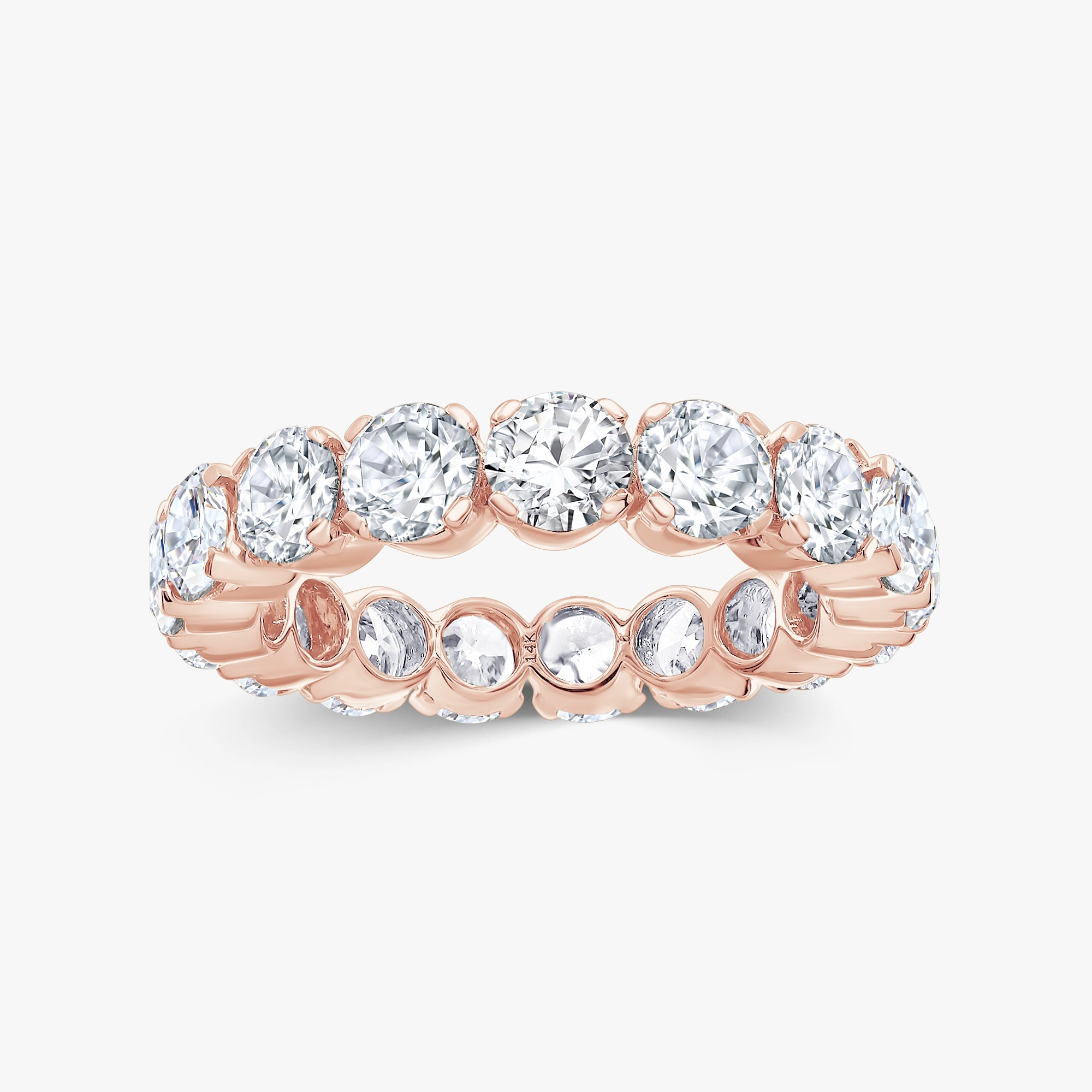 4.30 Carat Round Cut Lab Grown Diamond Eternity Band Ring