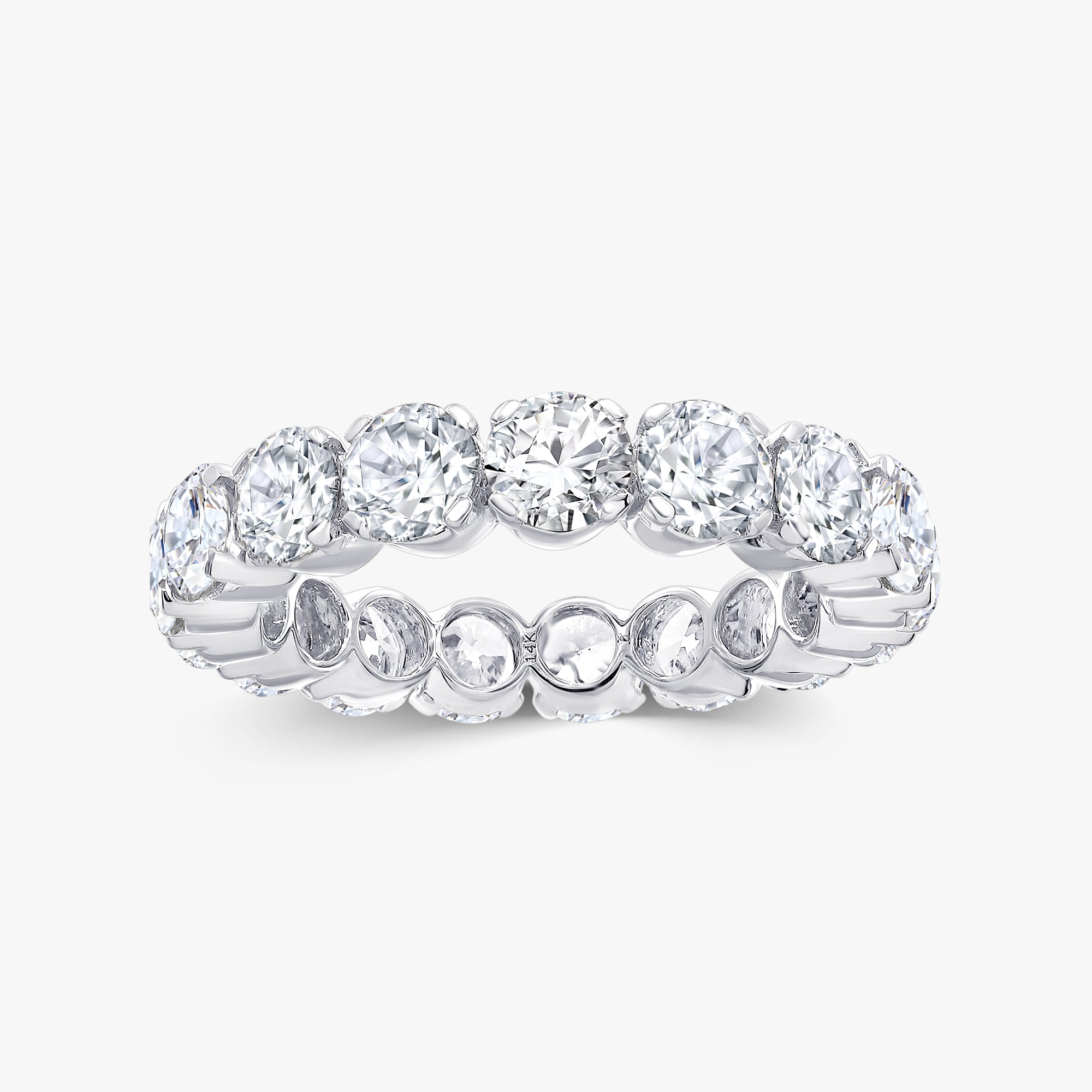 4.30 Carat Round Cut Lab Grown Diamond Eternity Band Ring