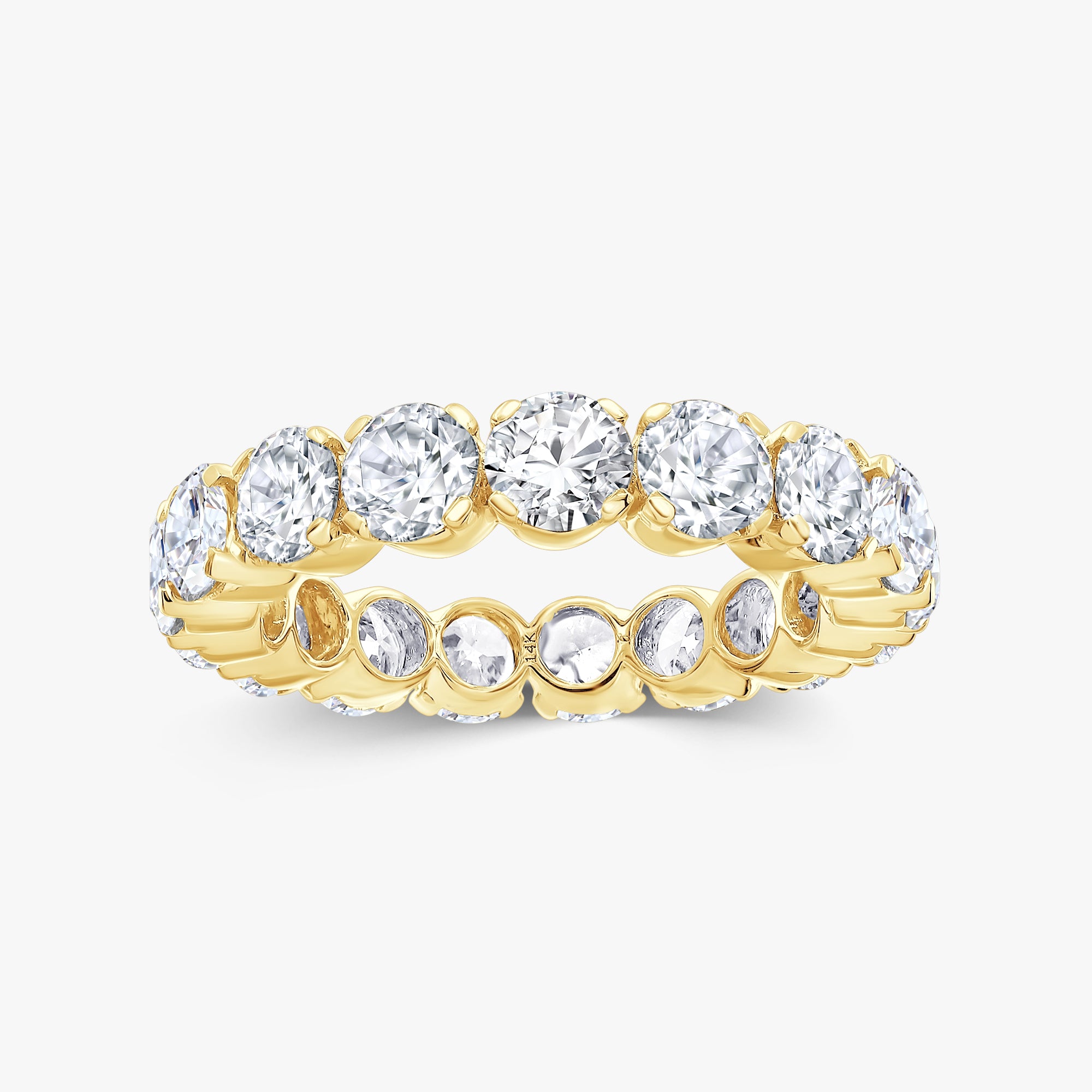 4.30 Carat Round Cut Lab Grown Diamond Eternity Band Ring