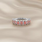 Oval and Round Cut 1.80 Carat Lab Grown Diamond Half Eternity Ring