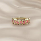 Oval and Round Cut 1.80 Carat Lab Grown Diamond Half Eternity Ring