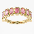 Oval and Round Cut 1.80 Carat Lab Grown Diamond Half Eternity Ring